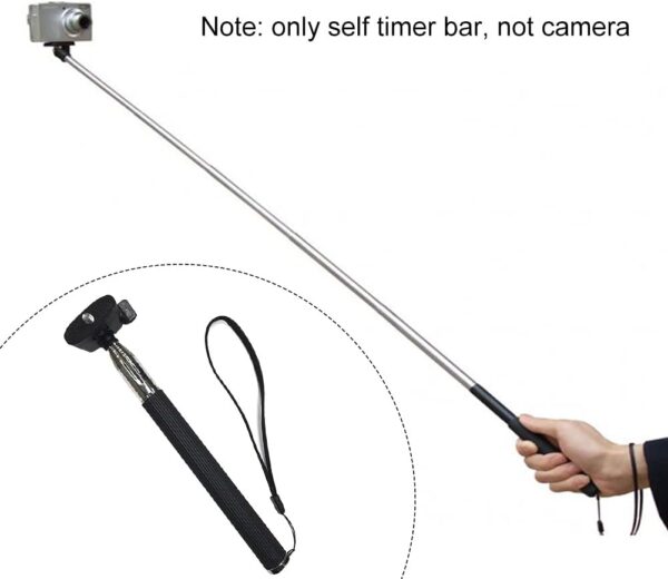 Portable 37 Inch Selfie Stick Phone Tripod Stand, Universal 360 Rotation Extendable Selfie Stick with Rubber Non Skid Feet Super Strong Support Compatible Smartphone & Camera (Black) - Image 4