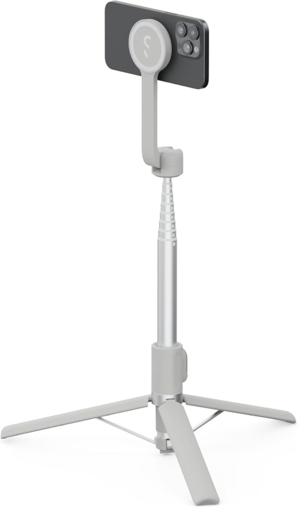 ShiftCam SnapStand Max – Magnetic Selfie Stick & Tripod – Compact, Foldable & Extendable with Tilt Head and Magnetic Bluetooth Remote (Stone, SnapStand Max) - Image 2