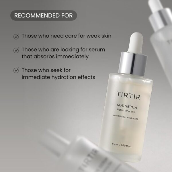 TIRTIR SOS Serum - Radiant Glow Boosting Face Serum - Plumping, Anti Aging, Hydrating - Visibly Smooth and Glowy Skin - Fragrance Free Serum for All Skin Types, 1.69 fl.oz. - Image 7