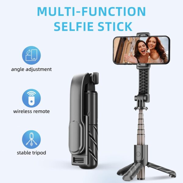 Cell Phone Selfie Stick, Portable Retractable Tripod Holder with Wireless Remote Control, Live Streaming, Video Recording, for Photograph Compatible with iPhone, Android and More - Image 6