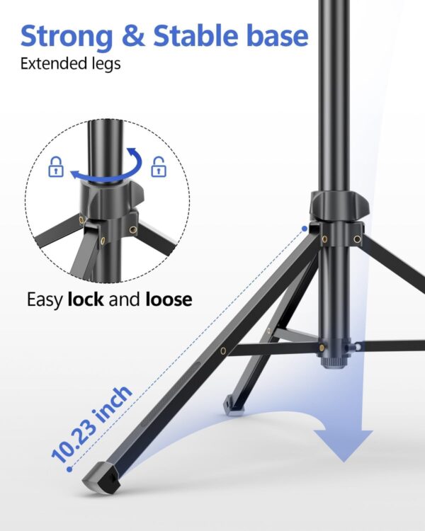 EMART 62’’ Cell Phone Tripod Stand, Adjustable Floor Cellphone Tri Pod Holder with Remote for iPhone and Android, Portable Compact Smartphone Selfie Stick for Video Recording Camera Ring Light Filming - Image 6