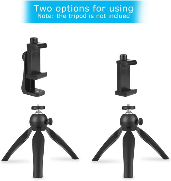 Premium Smartphone Holder/Vertical and Horizontal Tripod Mount Adapter Rotatable Bracket with 1/4 inch Screw/Adjustable Clip for iPhone, Android Cell Phone, Selfie Stick, Camera Stand - Image 6