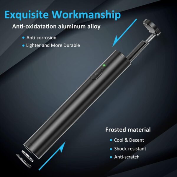 Monopod Selfie Stick Bluetooth, Lightweight Aluminum All in One Extendable Selfie Sticks Compact Design, Compatible with iPhone 15/14 Pro Max/14 Pro/14/14 Plus/13 Pro Max/13 Pro/13, Galaxy S22 - Image 2