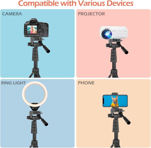 Aureday 67" Phone Tripod&Camera Stand, Selfie Stick Tripod with Remote and Phone Holder, Perfect for Selfies/Video Recording/Vlogging/Live Streaming - Image 4