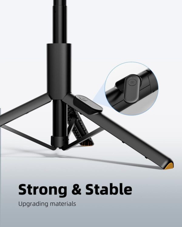 TODI Selfie Stick Tripod, 59" Lightweight Phone Tripod Stand with Wireless Remote, Extendable Selfie Stick for iPhone, All-in-1, Compatible with iPhone/Android - Image 3