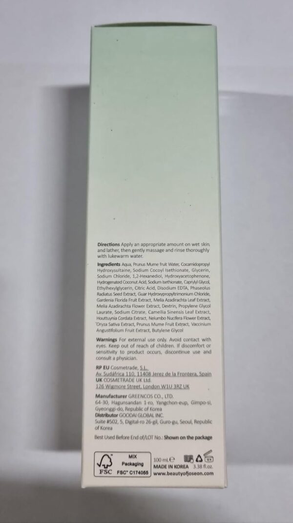 Beauty of Joseon Green Plum Refreshing Cleanser Gel Type Deep Pore Cleansing, Acne Face Wash, Blackhead Remover for All Skin Types, Korean Skincare 100ml, 3.38 fl.oz - Image 4
