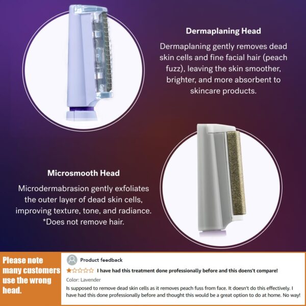 Michael Todd Beauty Sonicsmooth Pro+ Dermaplane Razor for Women Face + Eyebrow trimmer Dermaplaning System w/LED Light Peach Fuzz Remover -16 Dermaplaning Blades & 2 Microsmooth Microdermabrasion Tips - Image 7