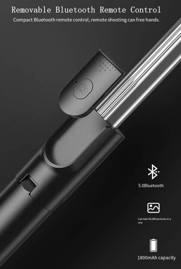 XIHAMA Selfie Stick,3 in 1 Phone Tripod with Detachable Wireless Remote,Portable Selfie Stick Tripod Compatible with iPhone,Samsung and Android - Image 6