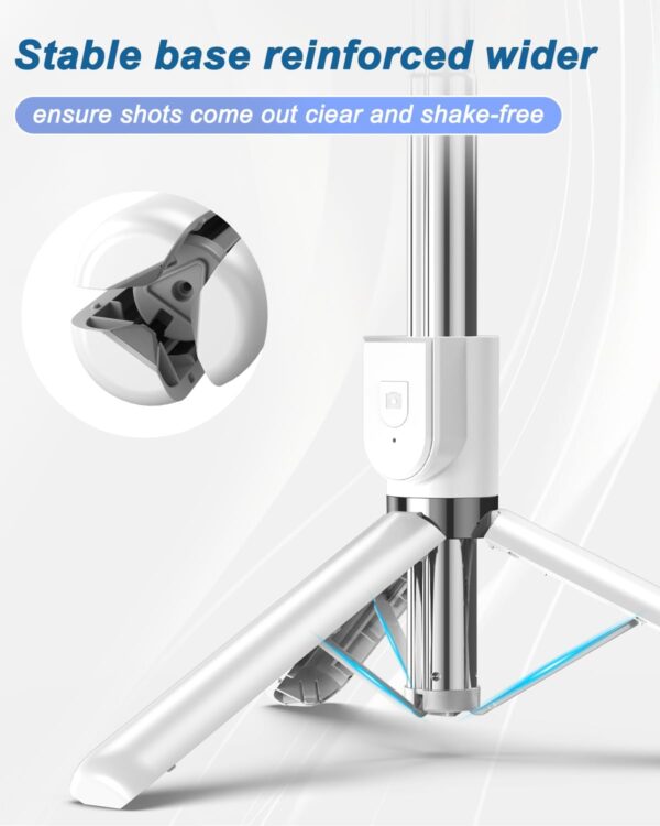 55" Phone Tripod & Selfie Stick,Cell Phone Tripods Stand with Wireless Remote,Phone Holder with Detachable Light, for iPhone 14 13 12 pro Xr X 8Plus 7, Android, Samsung Galaxy S22 S21 and More - Image 3