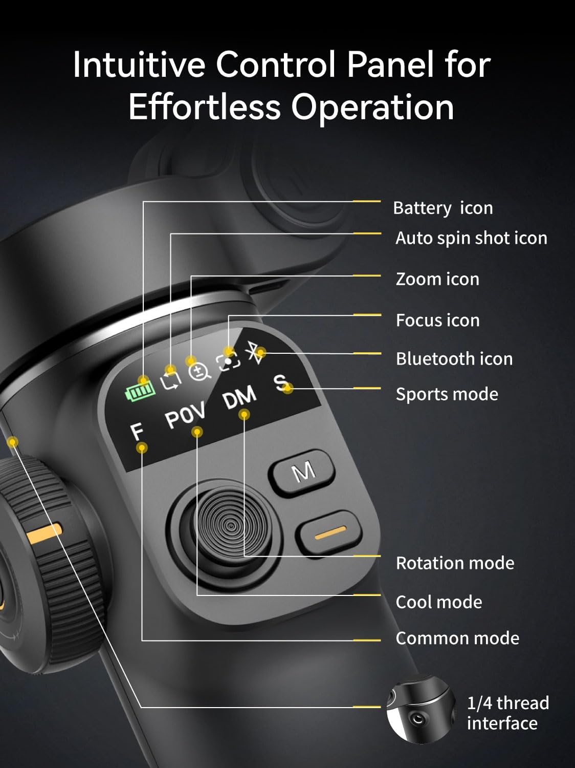 Gimbal Stabilizer for iPhone, 3-Axis iPhone Gimbal Built in 7.8' Extension Rod, Portable Gimbal Stabilizer w/OLED Display for iPhone/Android, Perfect for TikTok YouTube Vlogging-Smart X2 Black - Image 4