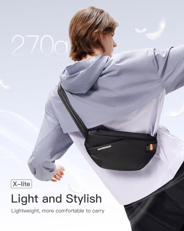 Inateck Sling Bag X-Lite, 4L Light Spacious Crossbody Shoulder Chest Bag with Quick-adjust Strap, Water-resistant Waist Fanny Pack for Men, Women, Travel, Cycling, Hiking, Work, Sports - Image 3