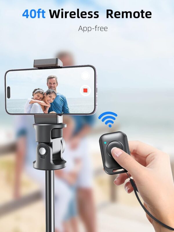 Kaiess 62" Tripod for iPhone, Selfie Stick Tripod & Phone Tripod Stand with Remote, Cell Phone Tripod for iPhone, Extendable Travel Tripod Compatible with iPhone 15/14/13 Pro Max/Android - Image 6