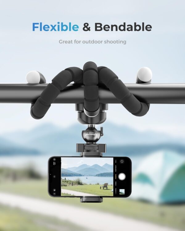 UBeesize Phone Tripod Pro S, Premium Flexible Phone Tripod with Wireless Remote, Mini Tripod Stand for Camera GoPro/Mobile (Upgraded), Black - Image 4