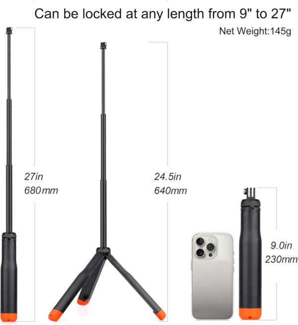 Floating Selfie Stick for GoPro Hero 13 12 11 10 9 8 7 6 5 4 3 Mini Max Fusion Session, SJCAM, AKASO Action Camera, 4 in 1 Underwater Waterproof Pole Monopod Hand Grip Tripod Stand - Image 4