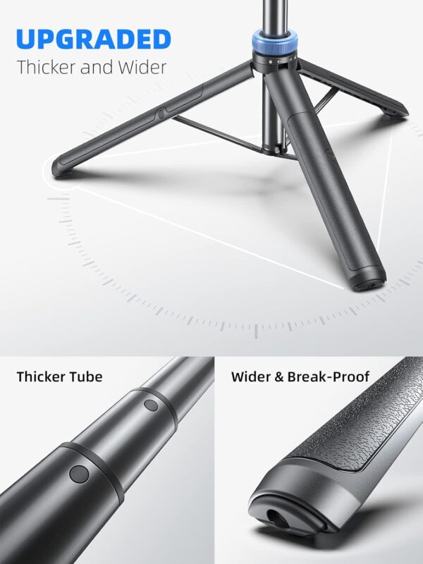 Kaiess 62" Tripod for iPhone, Selfie Stick Tripod & Phone Tripod Stand with Remote, Cell Phone Tripod for iPhone, Extendable Travel Tripod Compatible with iPhone 15/14/13 Pro Max/Android - Image 2