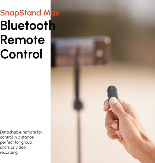 ShiftCam SnapStand Max – Magnetic Selfie Stick & Tripod – Compact, Foldable & Extendable with Tilt Head and Magnetic Bluetooth Remote (Stone, SnapStand Max) - Image 6