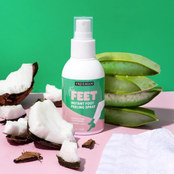 Freeman Flirty Feet Instant Foot Peeling Spray, Exfoliating Foot Mask For Summer, Moisturizing & Smooth Dry, Cracked Heels, Remove Dead Skin Quickly, Cruelty-Free & Vegan, 4 fl.oz./ 118 ml Bottle - Image 7