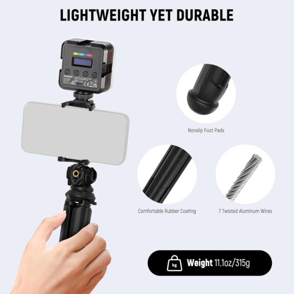 NEEWER Tripod for iPhone with Remote, Mini Flexible Phone Tripod Stand Vlog Selfie Stick with Phone Holder & Action Camera Adapter Compatible with iPhone GoPro Insta360 Samsung Digital Camera, TP35 - Image 6
