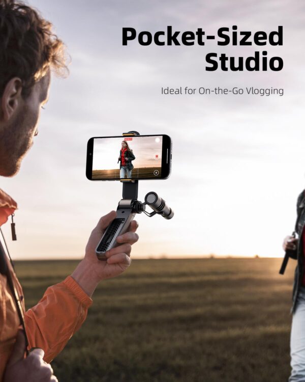 TODI Phone Tripod, Foldable Mini Desk Stand with 360° Phone Holder & Cold Shoe, Pocket Travel Tripod for iPhone, Portable Selfie Stick Handle Grip Compatible with iPhone/Android - Image 2