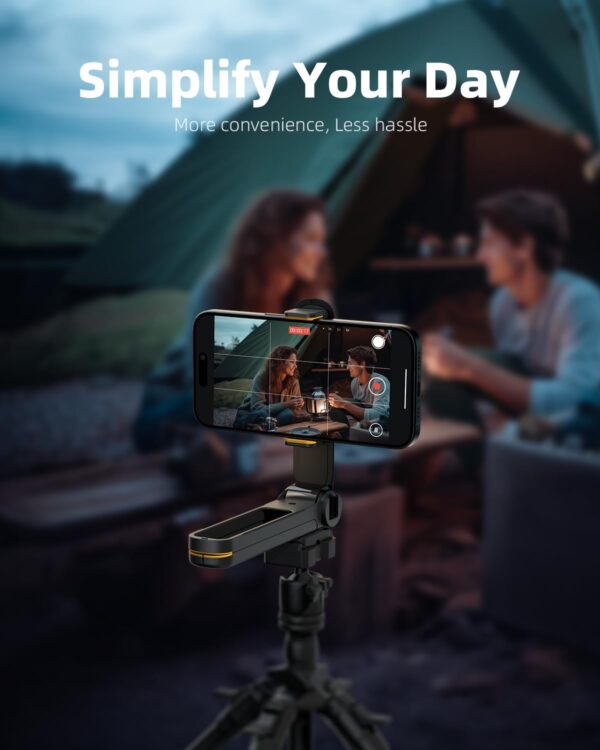 TODI Phone Tripod, Foldable Mini Desk Stand with 360° Phone Holder & Cold Shoe, Pocket Travel Tripod for iPhone, Portable Selfie Stick Handle Grip Compatible with iPhone/Android - Image 7