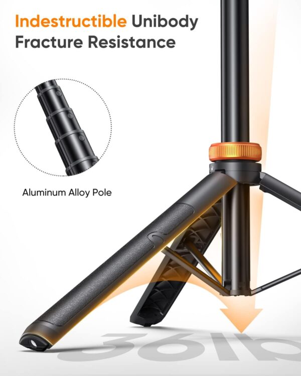 EUCOS 62" Phone Tripod, Tripod for iPhone & Selfie Stick Tripod with Remote, Extendable Phone Tripod Stand & Travel Tripod, Solidest Cell Phone Tripod Compatible with iPhone/Android - Image 2