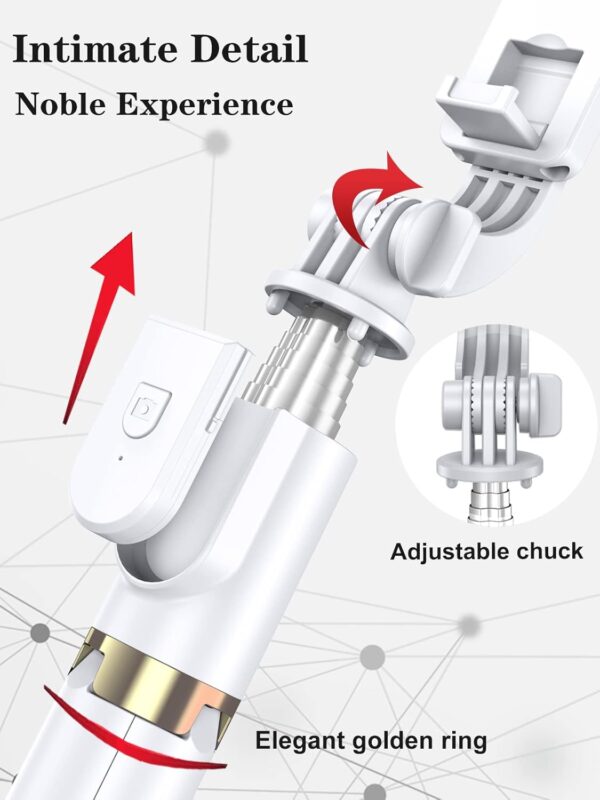 Selfie Stick Tripod with Wireless Remote, 46'' Cellphone Selfie Stick Tripod with LED Fill Light, for iPhone 16/15/14/14 pro/13/13 Pro/12/11/11 Pro/XS Max/XS/XR/X/8/7 and Android Smartphone(Upgrade) - Image 3