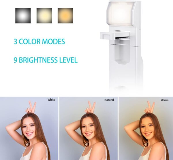 Ambertronix 40” Selfie Stick Tripod Quadrapod, Onboard Light, Wireless Bluetooth Remote, Extendable, Stainless Steel, 3 Light Modes, 9 Brightness Levels, Compatible with All iPhone & Android Devices - Image 3
