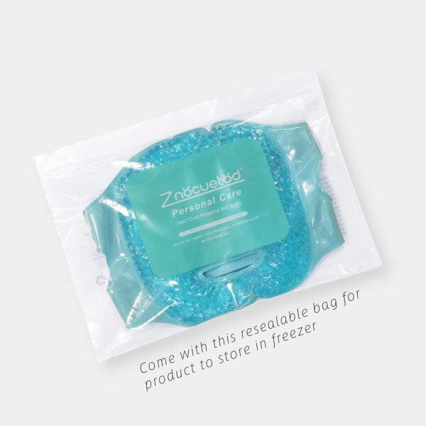 ZNÖCUETÖD Cold Face Eye Mask Ice Pack Reduce Face Puff, Dark Circles, Gel Beads Hot Heat Cold Compress Pack, Face SPA for Woman Sleeping, Pressure, Headaches, Skin Care, Post Laser Care[Blue] - Image 9