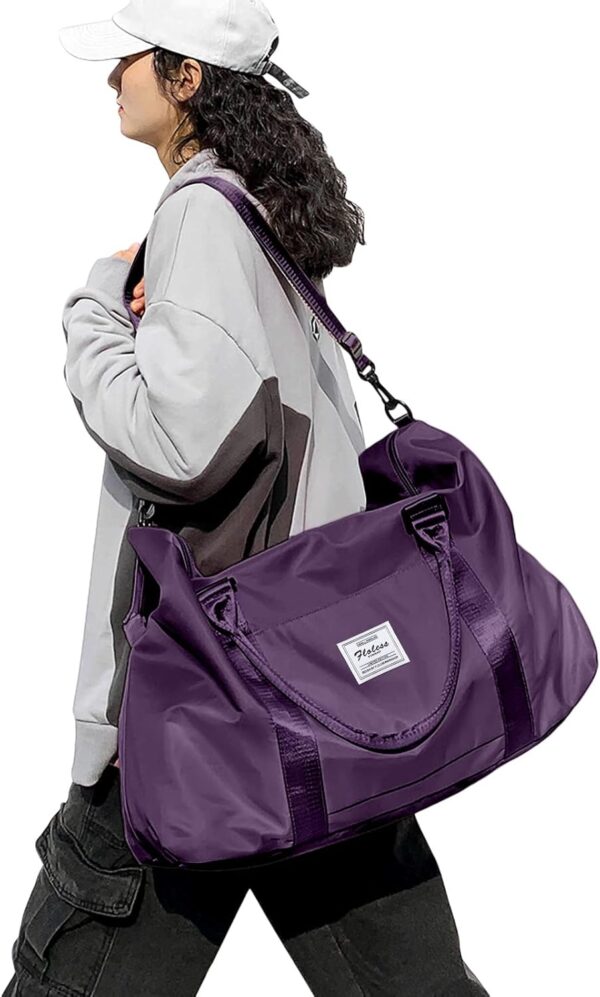 Gym Bag for Women, Travel Duffel Bag,Weekender Overnight Bag with Wet Pocket&Trolley Sleeve,Carry On Personal Item Bag - Image 7