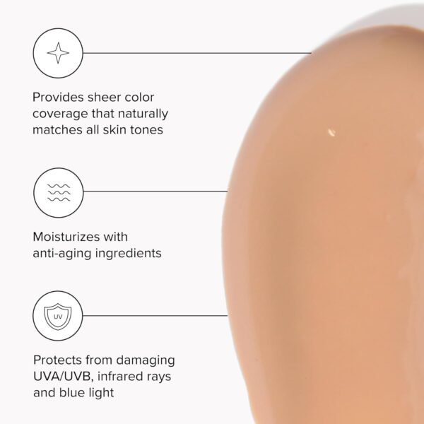 DRMTLGY Anti-Aging Tinted Moisturizer SPF 46 – Sheer Face Sunscreen & Lightweight Makeup with Broad Spectrum UV Protection – Hydrating Skin Care & Face Moisturizer – FSA HSA Eligible (1.7 oz) - Image 2