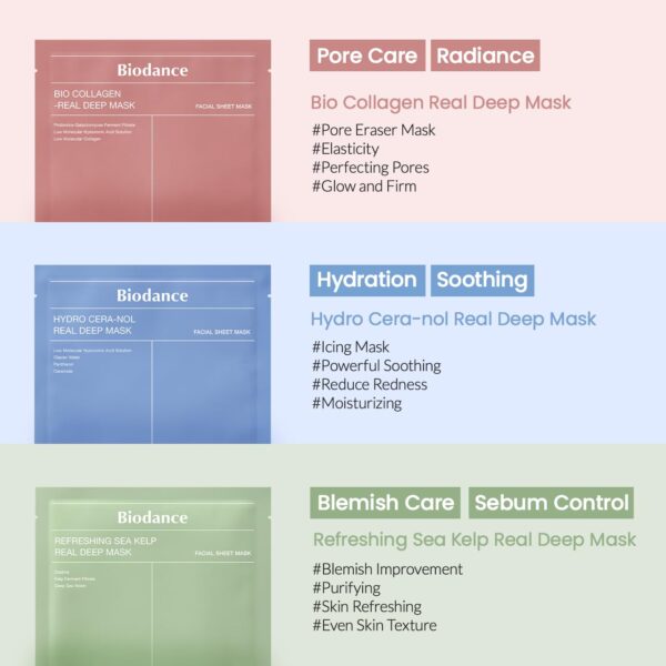 BIODANCE Bio-Collagen Real Deep Mask, Hydrating Overnight Hydrogel Mask, Pore Minimizing, Elasticity Improvement, 34g x4ea - Image 11