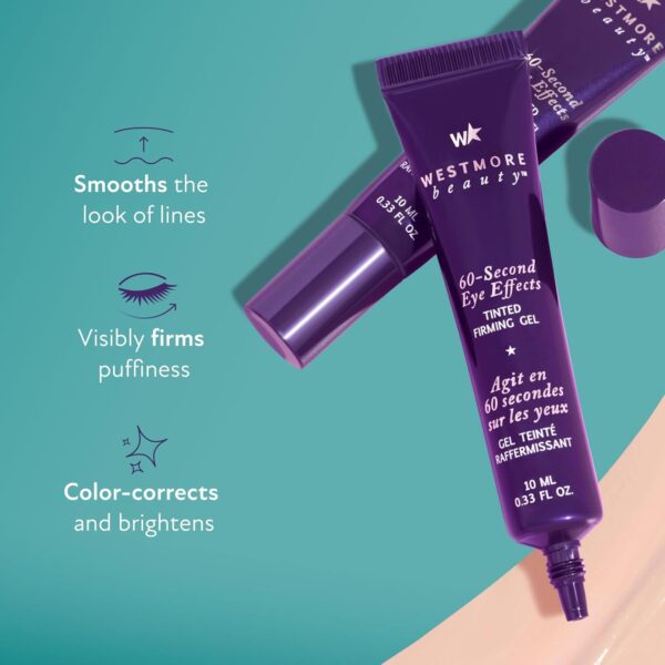 Westmore Beauty 60 Second Eye Effects Tinted Firming Gel - Instant Tightening Serum, Under-Eye Cream for Puffiness and Bags - Light to Medium, 0.33 Fl Oz (10 mL) - Image 3