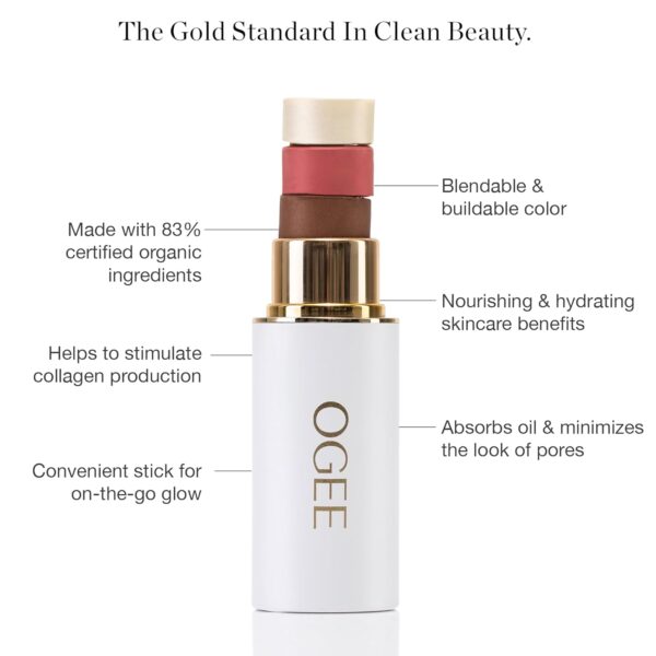 Ogee Face Stick Crystal Collection Trio - Contour Stick Makeup Collection - Certified Organic Contour Palette - Includes Bronzer Stick, Blush Stick & Highlighter Stick - Image 2