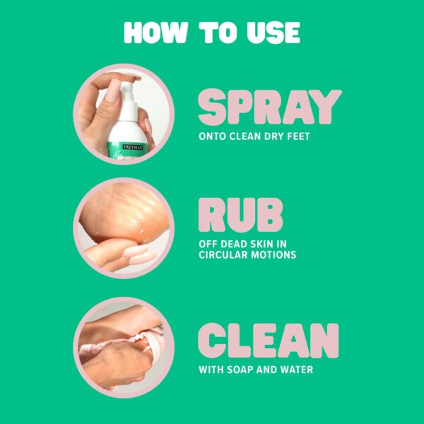 Freeman Flirty Feet Instant Foot Peeling Spray, Exfoliating Foot Mask For Summer, Moisturizing & Smooth Dry, Cracked Heels, Remove Dead Skin Quickly, Cruelty-Free & Vegan, 4 fl.oz./ 118 ml Bottle - Image 4