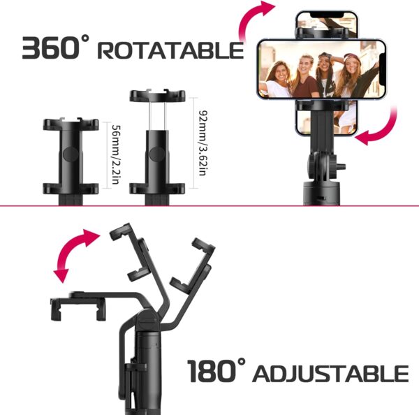 ULANZI SK-03 Selfie Stick Tripod, 64" Professional Stable Phone Stand for Smartphone/Action Camera, 3 in 1 Extendable With Detachable Remote for Travel Selfies Video Recording Vlog - Image 3