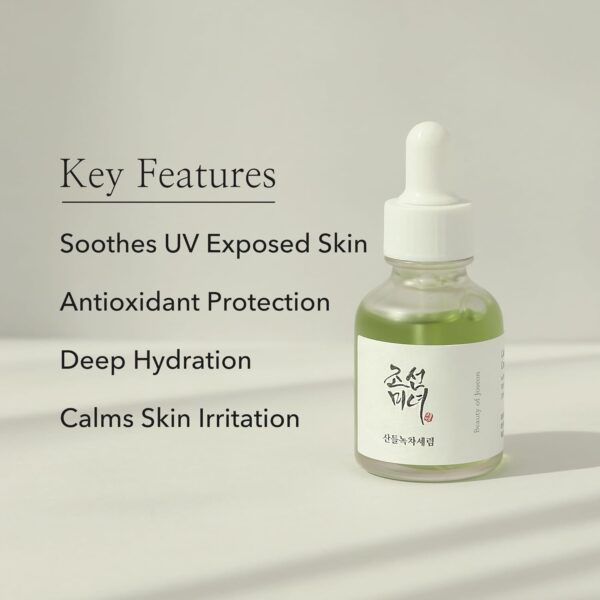 Beauty of Joseon Calming Serum Green Tea Panthenol Soothing, Moisturizing Sensitive, Acne-Prone, UV Irritated Skin, Daily Korean Skin Care for Men and Women, 30ml 1 fl.oz - Image 6