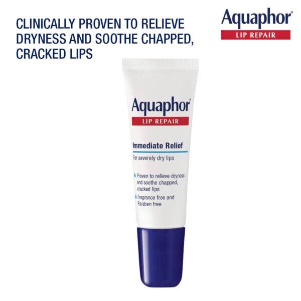 Aquaphor Lip Repair Ointment, Moisturizing Lip Balm Pack, Relieves Dryness, 0.35 Tube, Pack of 2 - Image 2