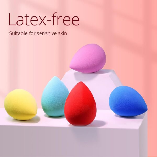 BEAKEY Makeup Sponge 5 Pcs Set, Latex-Free Boun Boun Beauty Sponge for Blending, Makeup Sponges for Foundation Liquid Cream and Powder. Blender for Enhanced Make Up Application - Image 7