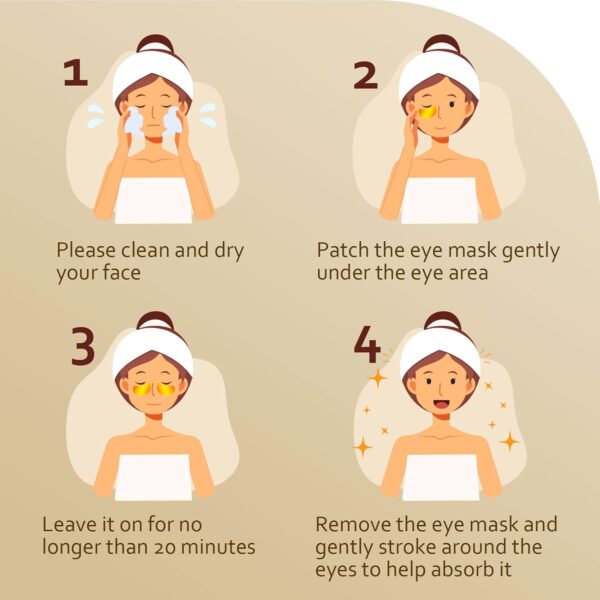 Under Eye Patches (30 Pairs), 24K Gold Under Eye Mask for Puffy Eyes, Dark Circles,Bags and Wrinkles with Collagen,Relieves Pressure and Reduces Wrinkles,Revitalises and Refreshes Your Skin - Image 5