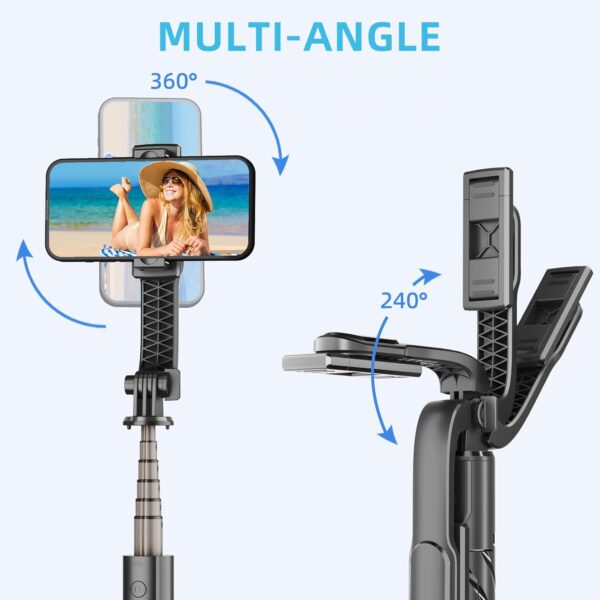 Cell Phone Selfie Stick, Portable Retractable Tripod Holder with Wireless Remote Control, Live Streaming, Video Recording, for Photograph Compatible with iPhone, Android and More - Image 4