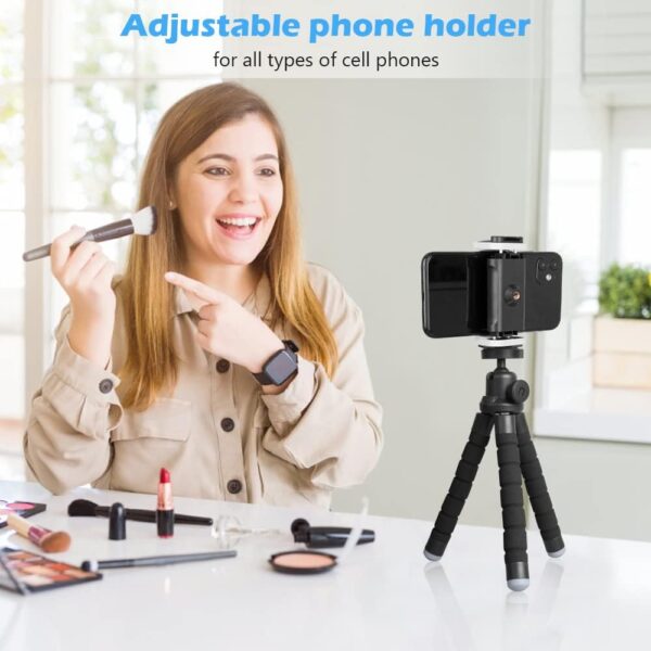 Ubeesize Phone Tripod, Portable and Flexible Tripods with Wireless Remote and Clip, Cell Phone Tripode Stand for Video Recording - Image 5