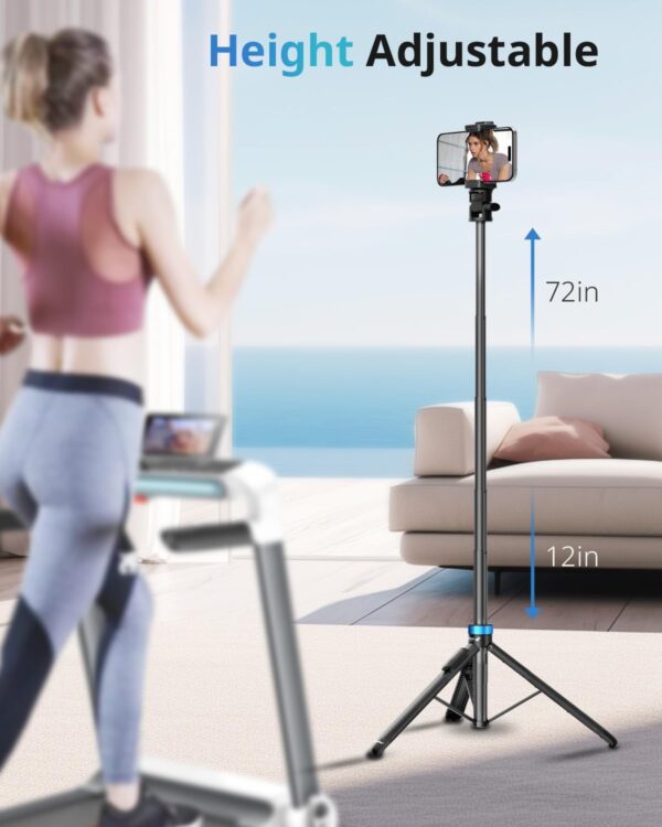 UBeesize 72" Phone Tripod - Tripod for iPhone & Selfie Stick with Phone Holder & Remote - Upgraded, Stable & Portable Stand for iPhone 16/15/14, Android, Cameras & Action Cams - Image 2