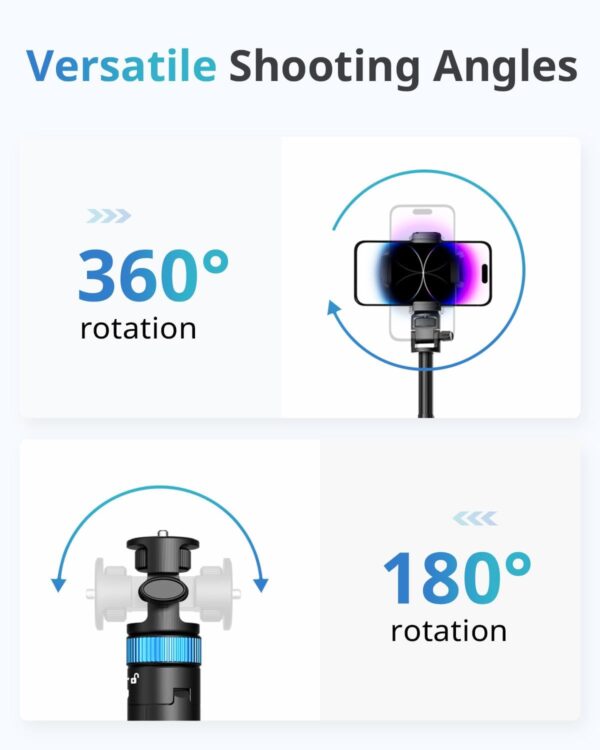 UBeesize 72" Phone Tripod - Tripod for iPhone & Selfie Stick with Phone Holder & Remote - Upgraded, Stable & Portable Stand for iPhone 16/15/14, Android, Cameras & Action Cams - Image 4