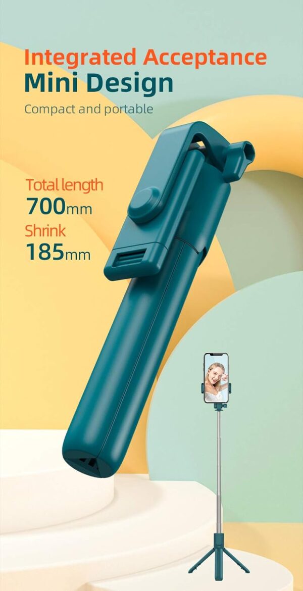 PINHEN Phone Tripod & Selfie Stick,3 in 1 Extendable 360° Rotation Tripod Stand with Detachable Wireless Remote Portable Smart Phone Holder Compatible with iPhone Android Sansung - Image 9