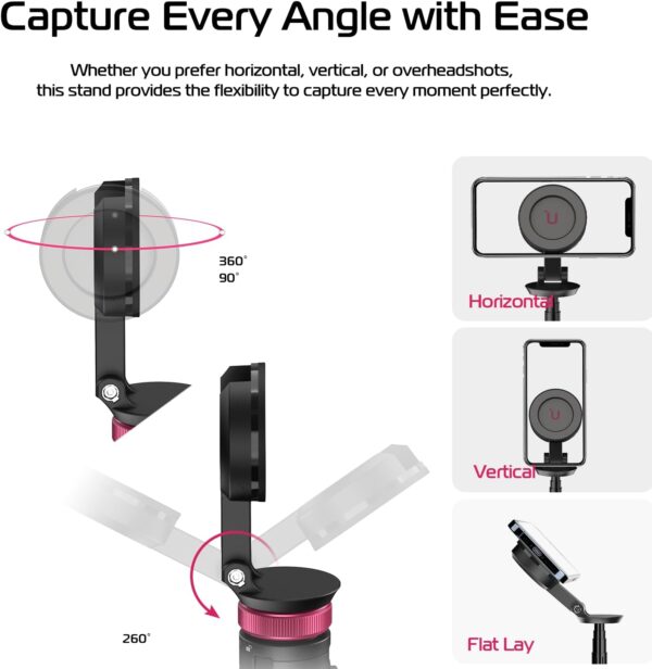 ULANZI 61'' Magnetic Selfie Stick Phone Tripod with Wireless Remote, Extendable Cell Phone Tripod Stand, Compatible with MagSafe, Cellphone Tripod for iPhone 16 15 14 13 12 Series and Android Phones - Image 5