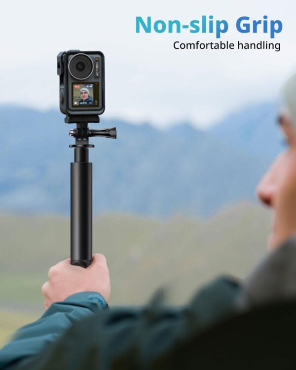 UBeesize 60-in Invisible Selfie Stick, Extended Monopod Pole for Insta360 ONE X2 DJI OSMO Action GoPro Hero Series (Buckle Mount for GoPro and Carabiner Lanyard Included) - Image 6