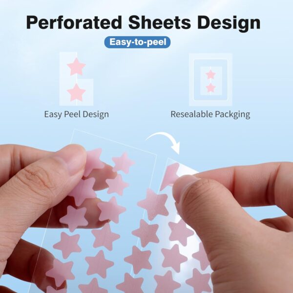 Pimple Patches for Face, Hydrocolloid Acne Patches, Cute Star Zit Covers, Colorful Spot Stickers with Tea Tree, Salicylic Acid & Cica Oil| 3 Sizes (10mm, 12mm & 14mm) |200 Count - Image 6