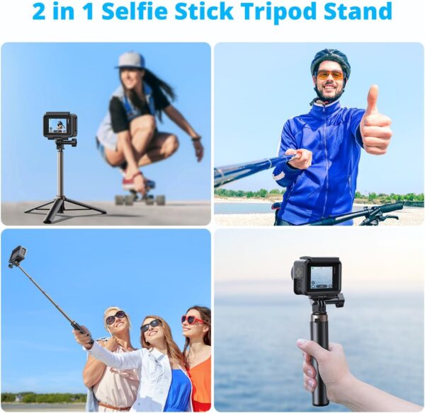 AKASO 60cm Selfie Stick Extendable Tripod Stand Compatible with AKASO, SJCAM, GoPro Hero 13/12/11/10/9/8/7/Max, DJI Osmo Action 5/4/3, and Other Action Cameras - Image 5
