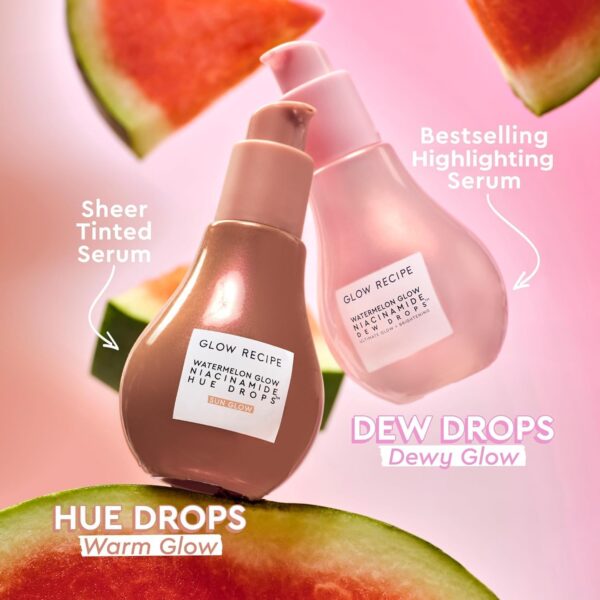 Glow Recipe Watermelon Niacinamide Dew Drops, Travel Size - Brightening, Plumping Hydrating Face Serum, Makeup Primer + Liquid Highlighter with Hyaluronic Acid - Dewy & Glowing Korean Skin Care (15ml) - Image 4