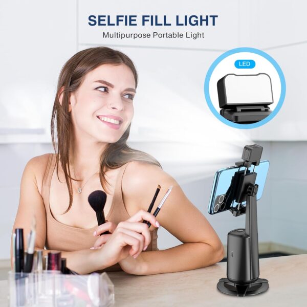Auto Face Tracking Tripod 360° Rotating Auto Tracking Phone Stand, No App, Phone Camera Stand with Remote and Gesture Control, Rechargeable Smart Shooting Stand for Live Video Recording Tiktok（Black） - Image 7